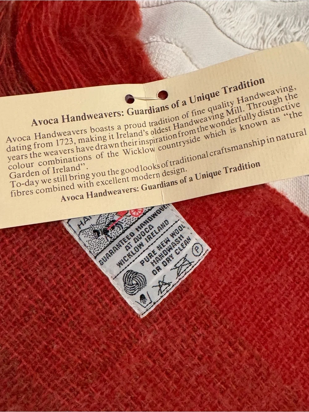 Cozy Red & Orange Woven Fringe Throw Blanket